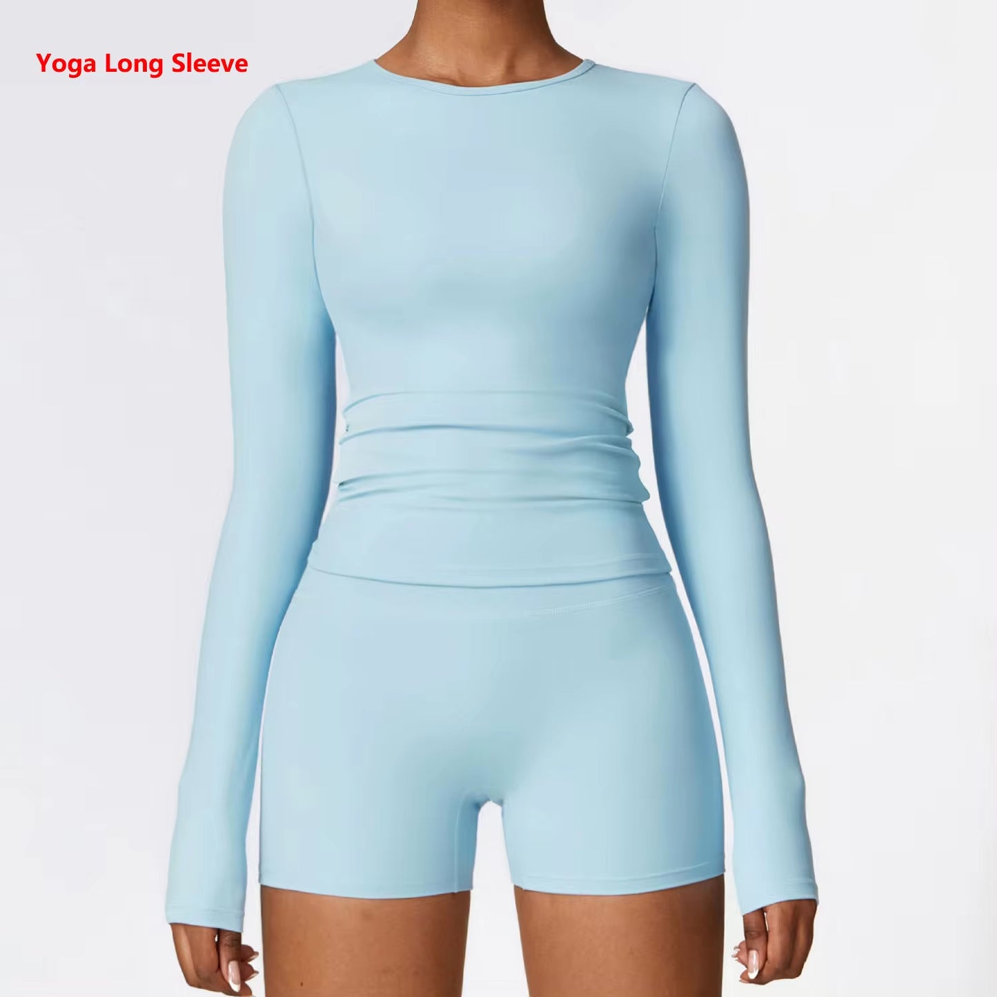 Women'S Quick Dry Breathable Yoga Long Sleeves Crop Top round Neck Sports Top Gym Fitness Workout Sexy Running Long Sleeves